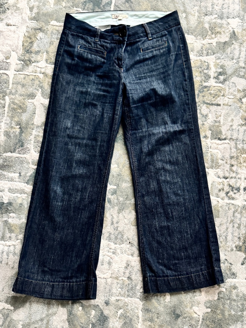 CAbi Trouser Cropped Wide Leg Jeans; Size 8